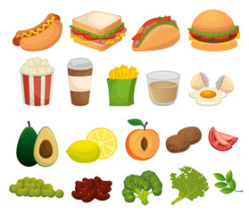 healthy food menu icons