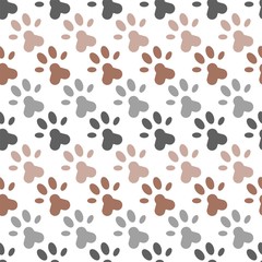 Fototapeta na wymiar seamless pattern of paw foot print for wrapping paper or use as background