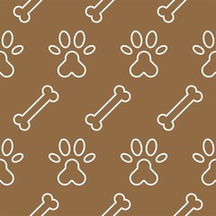 dog seamless pattern theme, bone, paw foot print for use as wallpaper or background