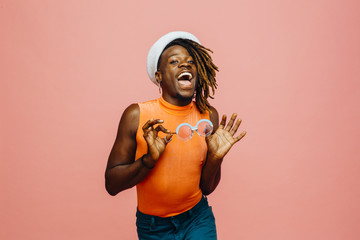 A fabulous man laughing