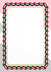 Frame and border of ribbon with Sudan flag, template elements for your certificate and diploma. Vector