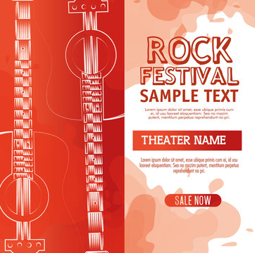 rock festivel label with guitars