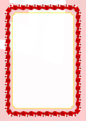 Frame and border of ribbon with Tonga flag, template elements for your certificate and diploma. Vector