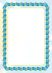 Frame and border of ribbon with Tuva flag, template elements for your certificate and diploma. Vector