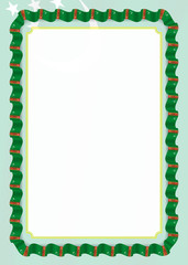 Obraz premium Frame and border of ribbon with Turkmenistan flag, template elements for your certificate and diploma. Vector