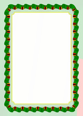 Frame and border of ribbon with Zambia flag, template elements for your certificate and diploma. Vector
