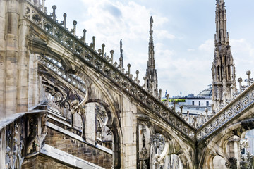 Fragments of the Roof of Duomo di Milano, the Cathedral Church of Milan, Lombardy, Northern Italy