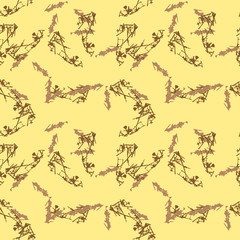 Military camouflage seamless pattern in yellow, beige and brown colors