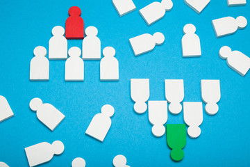 Recruit hire assessment. Choose talent, crm concept.