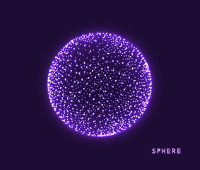 The sphere consisting of points. 3d grid in technology style. Abstract vector illustration for design.
