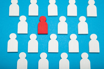 Talent resource, human manager. Find employee in glass, concept.