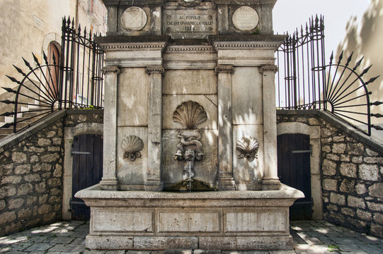 the fountain of the people guarding Sanframondi, benevento.