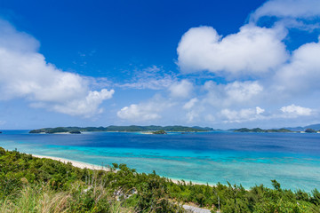 沖縄県 阿嘉島　ニシ浜展望台からの景色