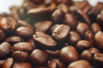 macro coffee Arabica then roasted.