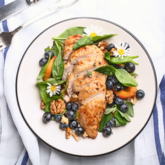 Chicken breast and fresh berry salad