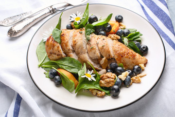 Chicken breast and fresh berry salad