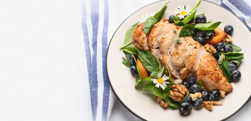 Chicken breast and fresh berry salad