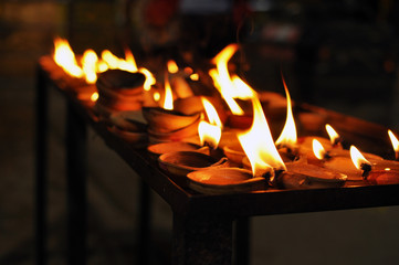 oil lamp, diya, used for lighting. These are used in diwali for celebration and decoration.