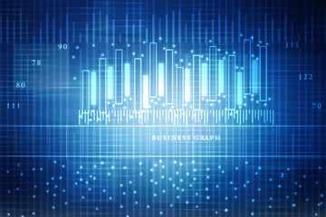 2d rendering Stock market online business concept. business Graph 