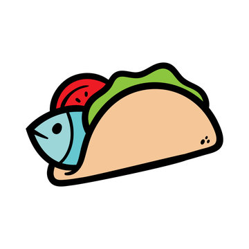 Cartoon Fish Taco