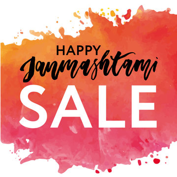 Happy Janmashtami Sale Phrase Lettering Text Vector