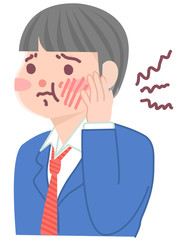 歯痛で悩む男の子