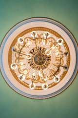chandelier in a restaurant close up