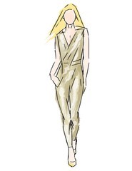 Fashion model. Sketch. Vector illustration