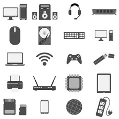 icon set of computer and hardware