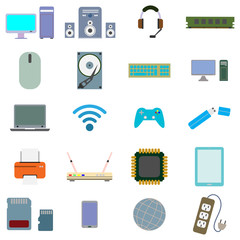 icon set of computer and hardware