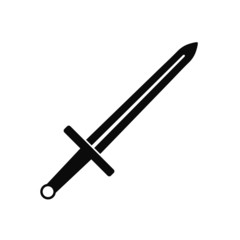 Simple Sword Icon on White Background for Your Design or Logo. Vector Illustration.
