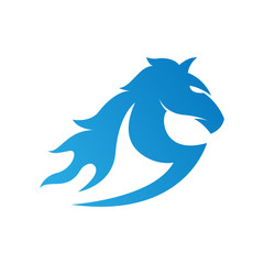 vector silhouette horse head logo