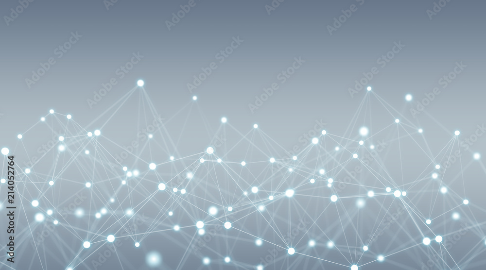 Poster Connections system and datas exchanges 3D rendering