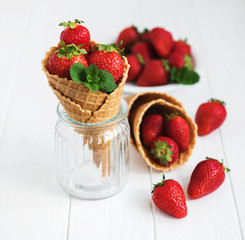 Fresh organic strawberries