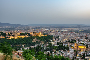 Fototapeta na wymiar Sunset over Granada