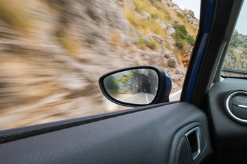 Fototapeta na wymiar View of the rearview mirror