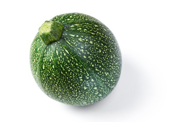 Round zucchini isolated on white