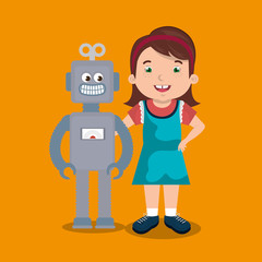 little girl playing with toys character