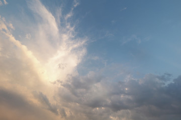 blue sky with white and gray cloud.