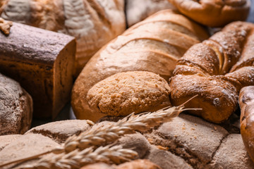 Different bakery products, closeup