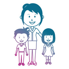 woman teacher with students