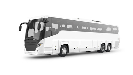 Coach Bus 3D Rendering Isolated on White - 214057751