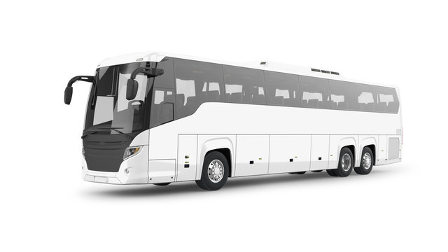 Coach Bus 3D Rendering Isolated On White