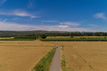 Fototapeta na wymiar Luftbild Landwirtschaft im Rhonetal