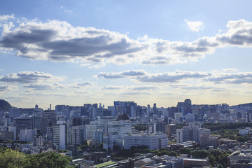 Scenery of Seoul in clear sky.