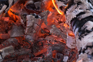 Close up of burning fire