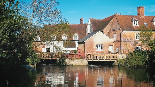 Flatford Village and Mill over the River Stour, Suffolk, England.