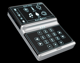 Smarthome remote device isolated 3D rendering