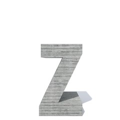 Conceptual gray heavy rough concrete constructed font or type, construction industry piece isolated white background. Educative architecture material, aged texture surface as 3D illustration design