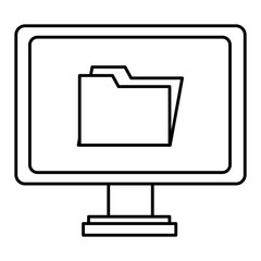 computer display with folder
